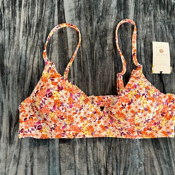 Shade & Shore Floral Print swim top 36B - Picture 1 of 1